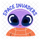 Alien Face Extraterrestrial Typography Icon