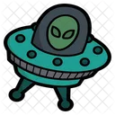 Ausserirdischer UFO Cartoon Symbol