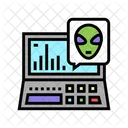 Alien Gesprach Alien Nachricht Laptop Nachricht Symbol