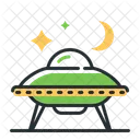 Alien Spaceship Space Flying Saucer Icon