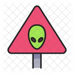 Alien Warning Sign  Icon