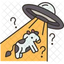 Aliens Abducting Cow Icon