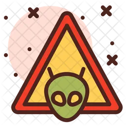 Aliens Warning Sign  Icon