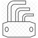 Allen Wrench Grey Thin Line Icon Icon