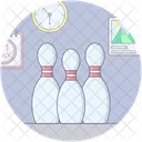 Kegelbahn Bowlingkugel Kegeln Schlagen Symbol
