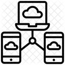 Computacion En La Nube Datos En La Nube Almacenamiento Compartido En La Nube Icono