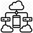 Computacion En La Nube Datos En La Nube Almacenamiento Compartido En La Nube Icono