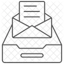 Almacenamiento De Archivos De Correo Electronico Icono De Linea Delgada Gris Icono