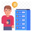 Servidor Bitcoin Almacenamiento De Bitcoin Servidor Criptografico Icono