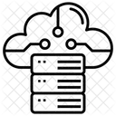 Almacenamiento En La Nube Banco De Datos En La Nube Centro De Datos En La Nube Icono