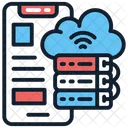 Almacenamiento en la nube móvil  Icono