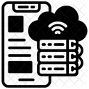 Almacenamiento en la nube móvil  Icono