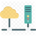 Servidor De Computacion En La Nube Alojamiento En La Nube Alojamiento De Internet En La Nube Icono