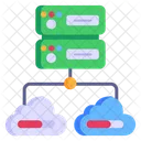 Alojamiento De Servidores Red De Servidores Alojamiento En La Nube Icono