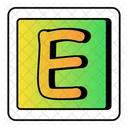 Alphabet E Typography Education Icon