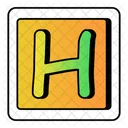 Alphabet H Typography Education Icon