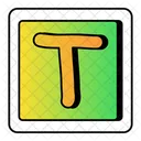 Alphabet T Typography Font Icon