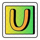 Alphabet U Typography Education Icon