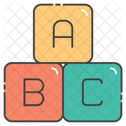 Alphabetic Blocks Icon - Download in Colored Outline Style