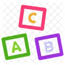 Alphabetic Blocks Kids Block Kids Plaything Icon