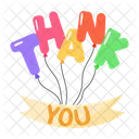 Thank You Alphabetical Balloons Typography Words Icon