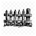 Alten Zaun Barriere Streikposten Symbol