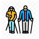 Altere Menschen Paar Nordisch Symbol