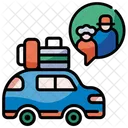 Älteres Paar auf Reisen  Symbol