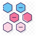 Alternating Hexagons Diagram Hexagons Icon