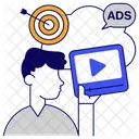 Alvo De Video Em Nuvem Video Online Streaming De Video Ícone
