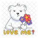 Amame Oso De Flores Flores De Peluche Icono