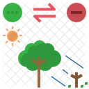 Amensalism Tree Sun Icon