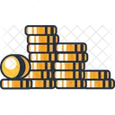 American Cash Money Gold Coins Stack  Icon