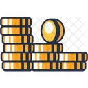 American Cash Money Gold Coins Stack  Icon