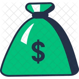 American Cash Money Green Fabric Bank Bag  Icon