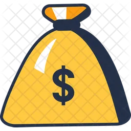 American Cash Money Yellow Fabric Bank Bag  Icon