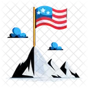American Flag Mountain Peak Country Flag Icon