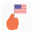 Flag Hand Us Holiday American Flag Hand Icon