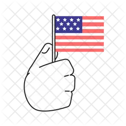 American flag holding  Icon