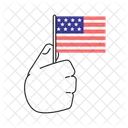 Flag Hand Us Holiday American Flag Hand 아이콘