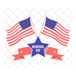 American flags for Memorial day  Icon