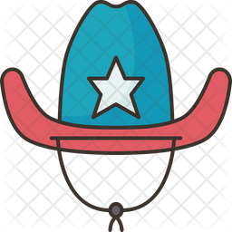 American Hat Icon - Download in Colored Outline Style