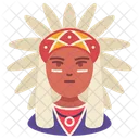 American Indian History Man Icon