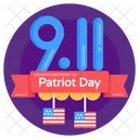American Patriot Day American Memorial Day Patriot Day Label Icon
