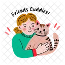 Abrazos De Amigos Gato Mascota Icon