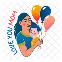 Amo A Mama Globos Maternidad Icon