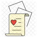 Amor Carta Documento Icono