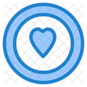 Amor Coracao Circulo Ícone