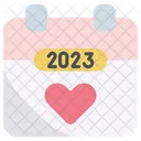 Amor 2023 Calendario Icono