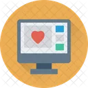 Monitor Corazones Amor Icono